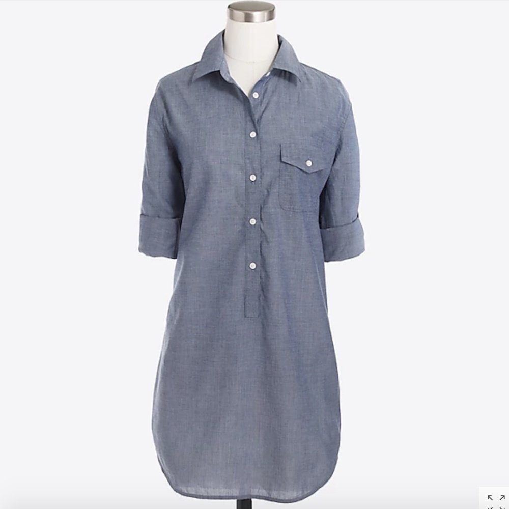NWT J Crew Denim Cotton Tunic Shirt Medium